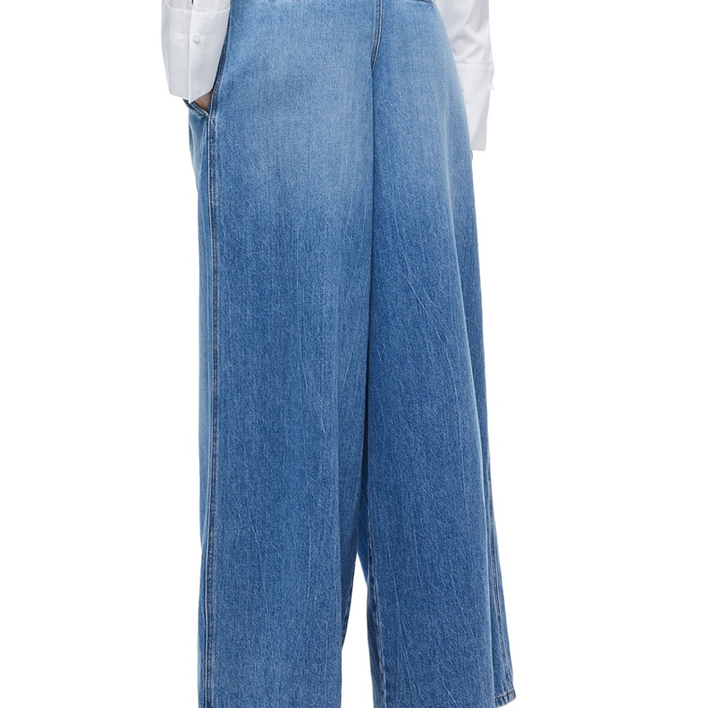 Alice + Olivia Wide-Leg Blue Jeans - Picture 3 of 12